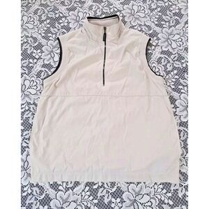 IZOD XFG Vest Men's Size S Beige 1/4 Zip Mock Neck Pockets Outdoor Golf Preppy